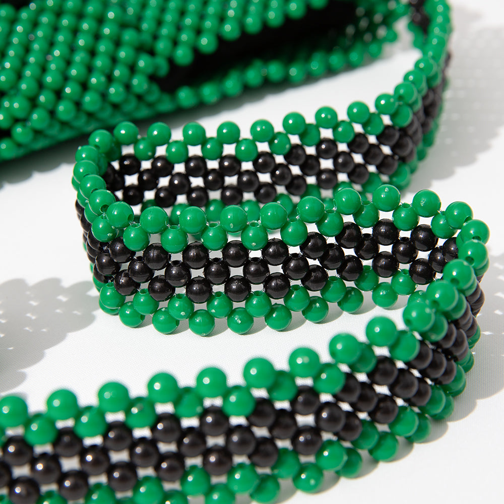 Beaded bag (black/green)