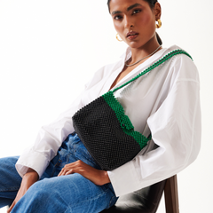 Beaded bag  (black/green)