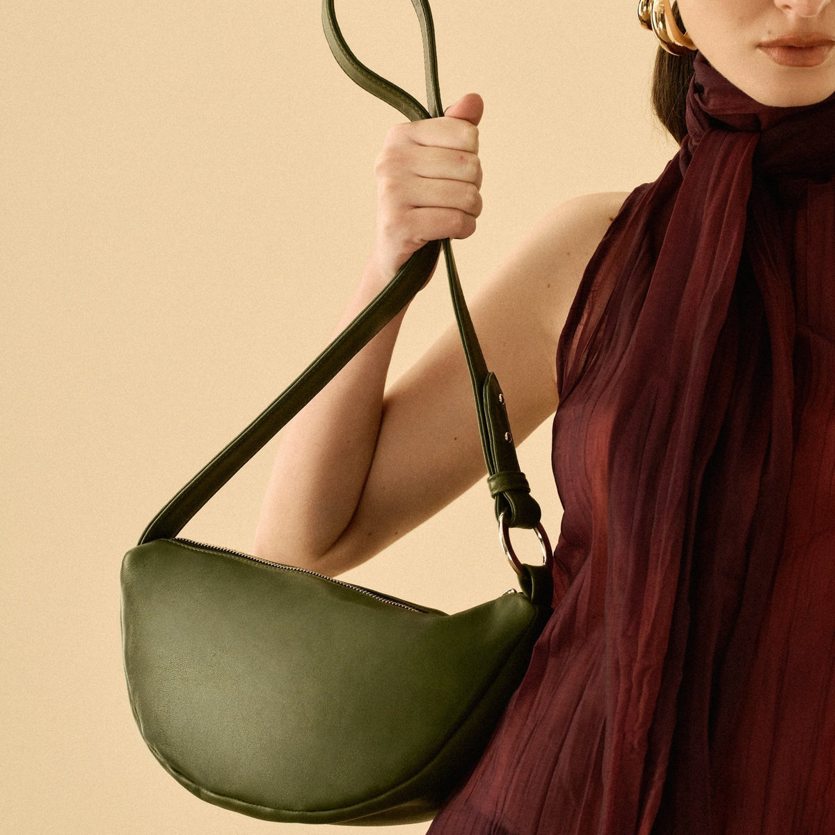 leather bag olive