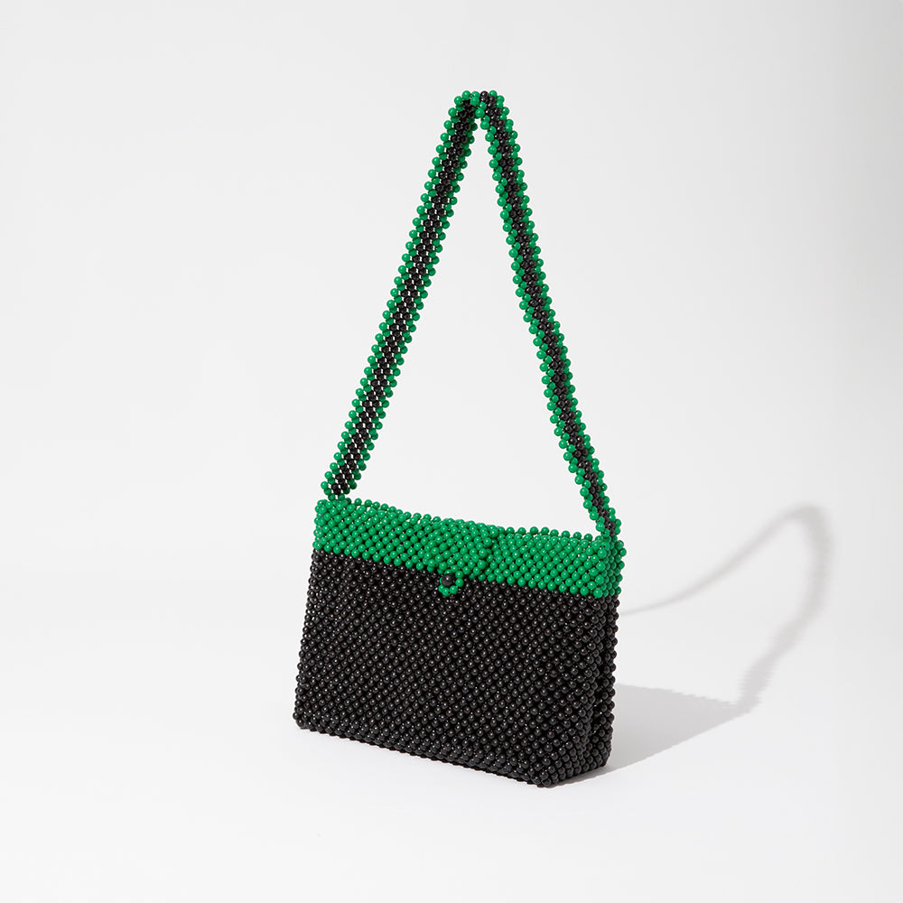 Beaded bag  (black/green)