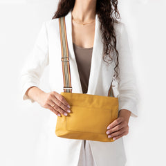 mustard leather handbag