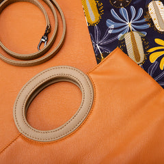 made in Australia, printed cotton lining, gunmetal hardware
