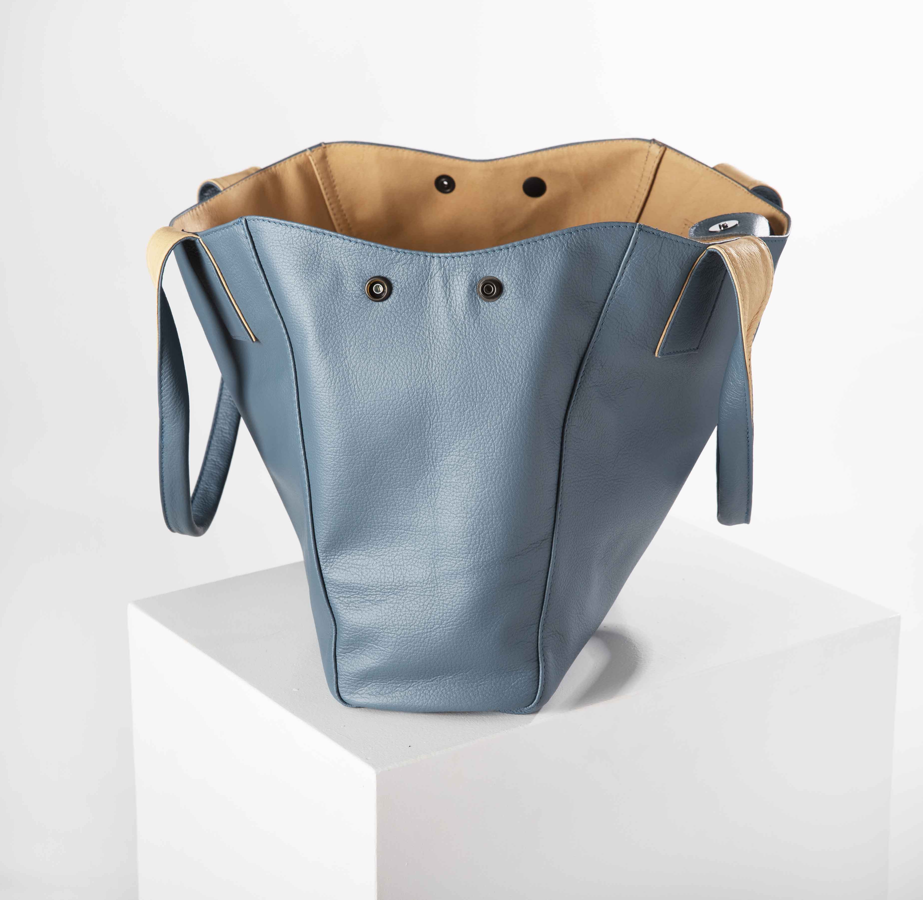 pessoa leather blue handbag